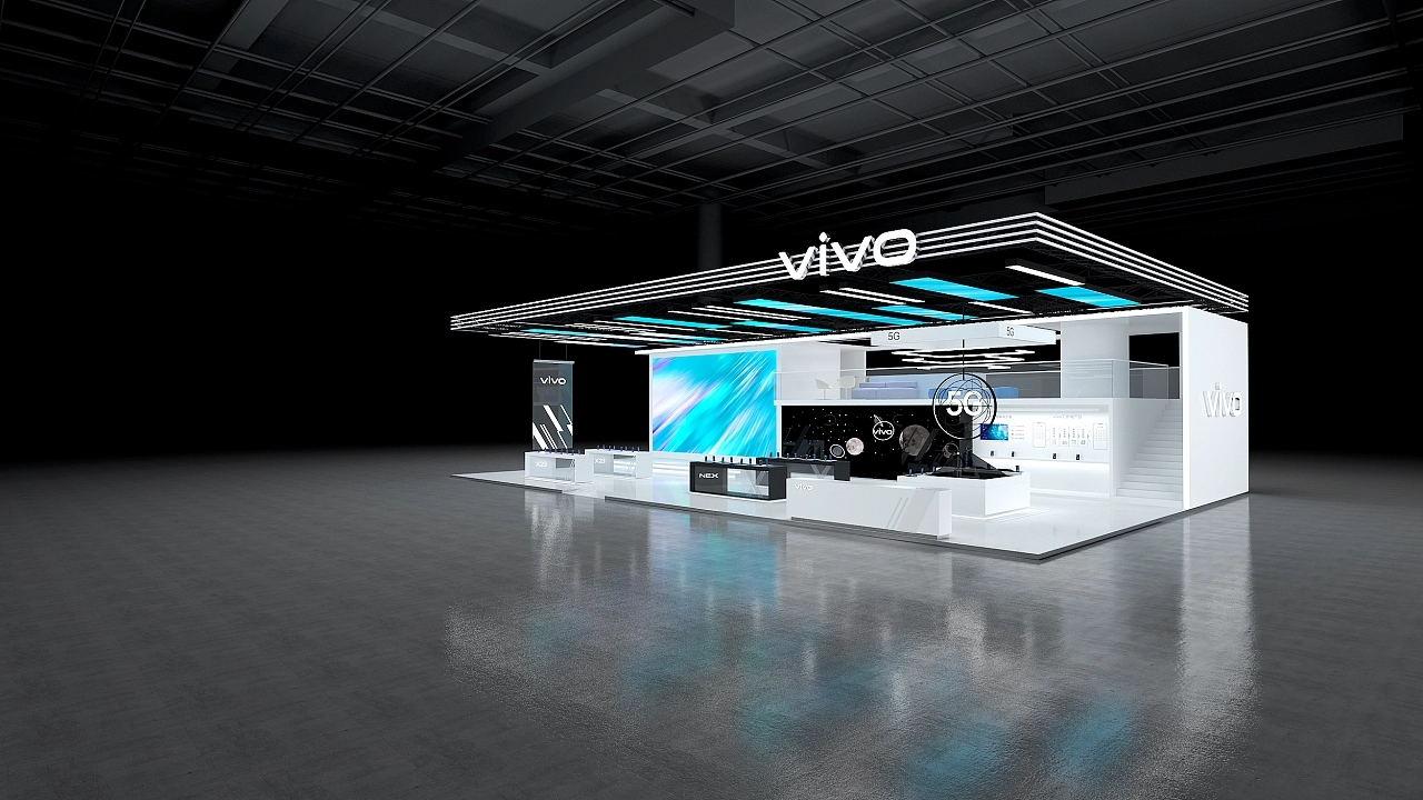Vivo手機博覽會電子展臺設計搭建案例分析及北京展臺搭建公司