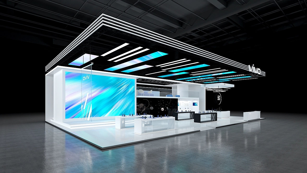 Vivo手機博覽會電子展臺設計搭建案例分析及北京展臺搭建公司